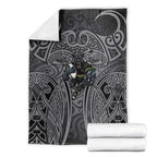 Penrith Panthers Rugby Blanket Polynesian Tribal Panther Warrior Black Grey Pattern