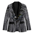 Penrith Panthers Rugby Blazer Polynesian Tribal Panther Warrior Black Grey Pattern