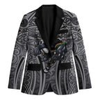 Penrith Panthers Rugby Blazer Polynesian Tribal Panther Warrior Black Grey Pattern