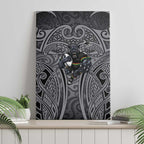 Penrith Panthers Rugby Canvas Wall Art Polynesian Tribal Panther Warrior Black Grey Pattern