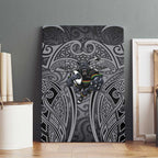 Penrith Panthers Rugby Canvas Wall Art Polynesian Tribal Panther Warrior Black Grey Pattern