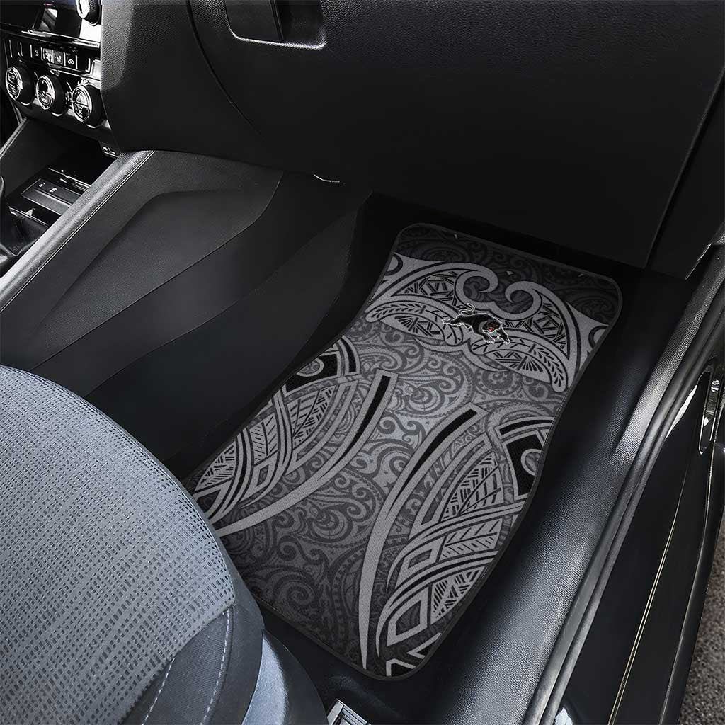 Penrith Panthers Rugby Car Mats Polynesian Tribal Panther Warrior Black Grey Pattern