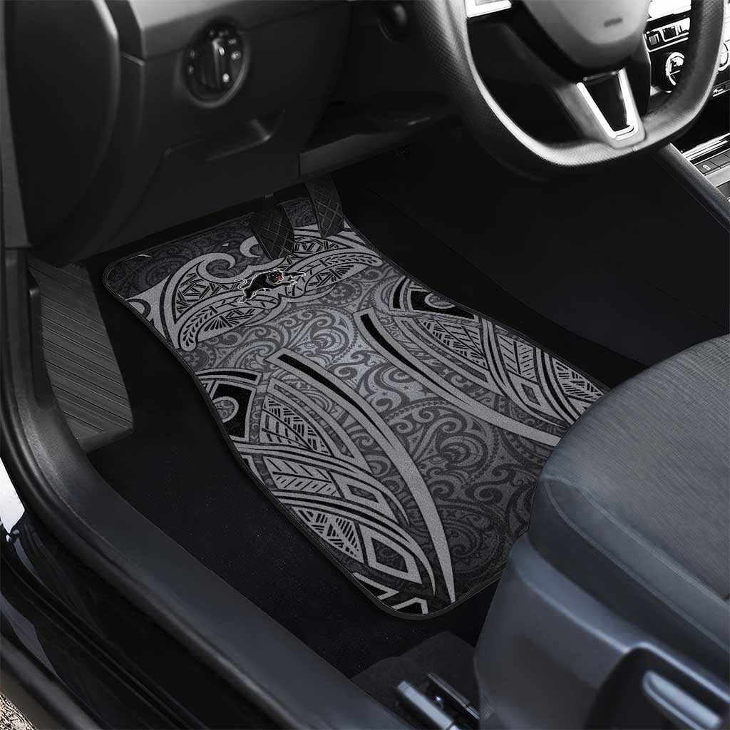 Penrith Panthers Rugby Car Mats Polynesian Tribal Panther Warrior Black Grey Pattern