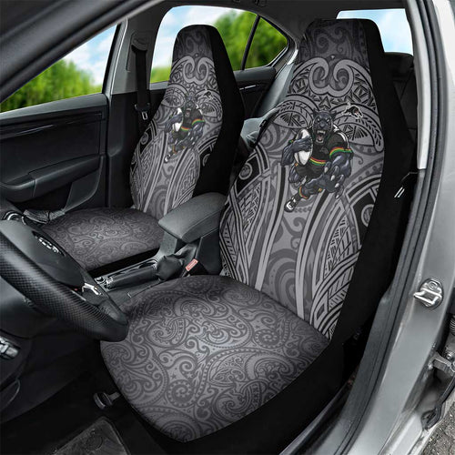 Penrith Panthers Rugby Car Seat Cover Polynesian Tribal Panther Warrior Black Grey Pattern