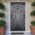 Penrith Panthers Rugby Door Cover Polynesian Tribal Panther Warrior Black Grey Pattern