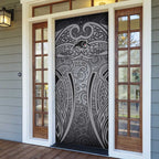 Penrith Panthers Rugby Door Cover Polynesian Tribal Panther Warrior Black Grey Pattern