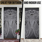 Penrith Panthers Rugby Door Cover Polynesian Tribal Panther Warrior Black Grey Pattern