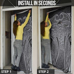 Penrith Panthers Rugby Door Cover Polynesian Tribal Panther Warrior Black Grey Pattern