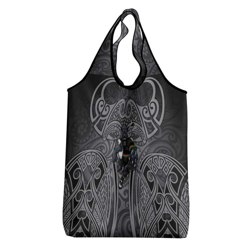 Penrith Panthers Rugby Grocery Bag Polynesian Tribal Panther Warrior Black Grey Pattern