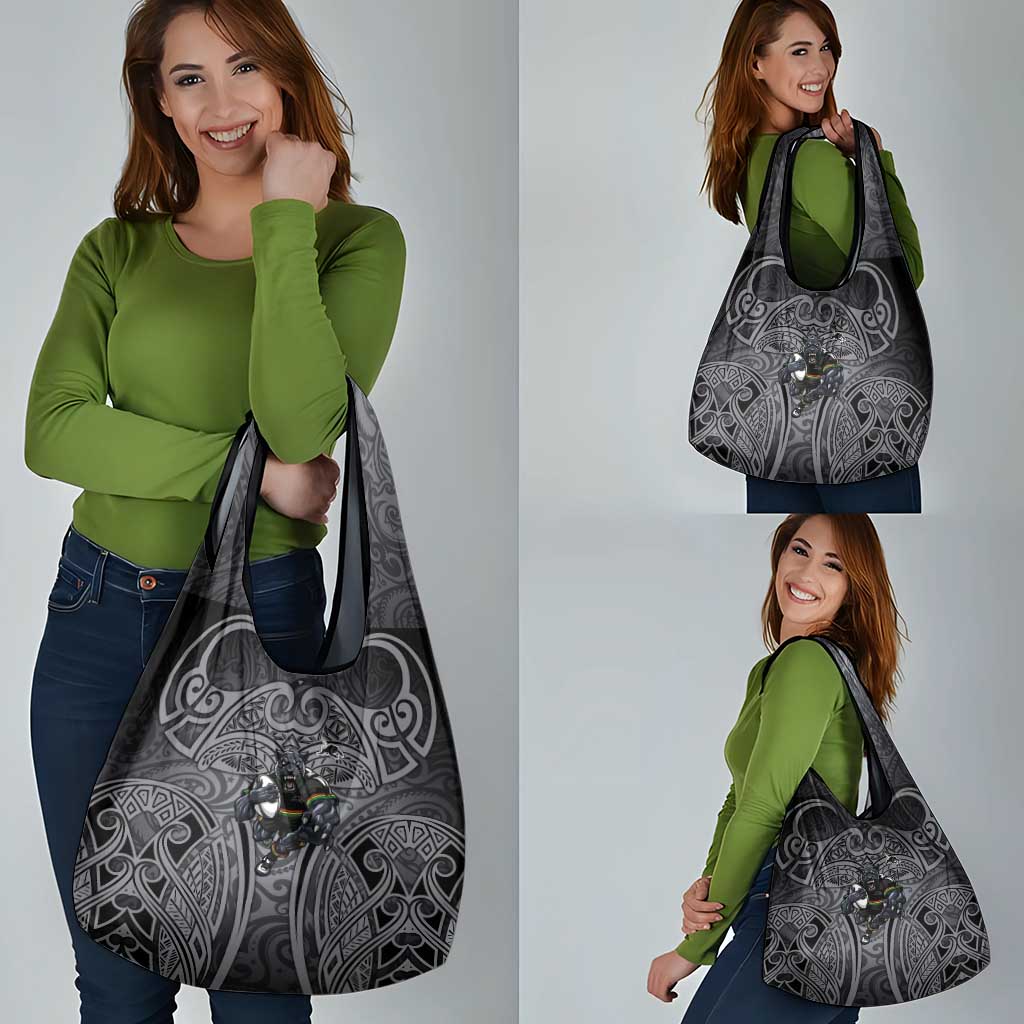 Penrith Panthers Rugby Grocery Bag Polynesian Tribal Panther Warrior Black Grey Pattern