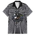 Penrith Panthers Rugby Hawaiian Shirt Polynesian Tribal Panther Warrior Black Grey Pattern