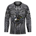 Penrith Panthers Rugby Hockey Jersey Polynesian Tribal Panther Warrior Black Grey Pattern