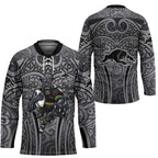 Penrith Panthers Rugby Hockey Jersey Polynesian Tribal Panther Warrior Black Grey Pattern