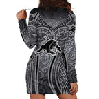 Penrith Panthers Rugby Hoodie Dress Polynesian Tribal Panther Warrior Black Grey Pattern