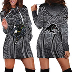 Penrith Panthers Rugby Hoodie Dress Polynesian Tribal Panther Warrior Black Grey Pattern