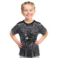 Penrith Panthers Rugby Kid T Shirt Polynesian Tribal Panther Warrior Black Grey Pattern