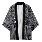 Penrith Panthers Rugby Kimono Polynesian Tribal Panther Warrior Black Grey Pattern