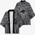 Penrith Panthers Rugby Kimono Polynesian Tribal Panther Warrior Black Grey Pattern