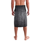 Penrith Panthers Rugby Lavalava Polynesian Tribal Panther Warrior Black Grey Pattern