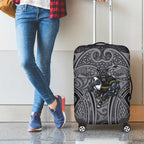 Penrith Panthers Rugby Luggage Cover Polynesian Tribal Panther Warrior Black Grey Pattern