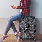 Penrith Panthers Rugby Luggage Cover Polynesian Tribal Panther Warrior Black Grey Pattern