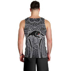 Penrith Panthers Rugby Men Tank Top Polynesian Tribal Panther Warrior Black Grey Pattern
