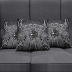 Penrith Panthers Rugby Pillow Cover Polynesian Tribal Panther Warrior Black Grey Pattern