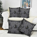 Penrith Panthers Rugby Pillow Cover Polynesian Tribal Panther Warrior Black Grey Pattern