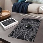 Penrith Panthers Rugby Puzzle Polynesian Tribal Panther Warrior Black Grey Pattern