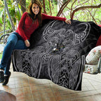 Penrith Panthers Rugby Quilt Polynesian Tribal Panther Warrior Black Grey Pattern
