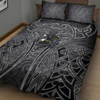 Penrith Panthers Rugby Quilt Bed Set Polynesian Tribal Panther Warrior Black Grey Pattern