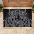 Penrith Panthers Rugby Rubber Doormat Polynesian Tribal Panther Warrior Black Grey Pattern