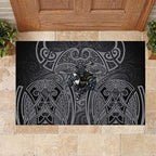 Penrith Panthers Rugby Rubber Doormat Polynesian Tribal Panther Warrior Black Grey Pattern