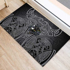 Penrith Panthers Rugby Rubber Doormat Polynesian Tribal Panther Warrior Black Grey Pattern