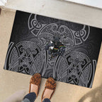 Penrith Panthers Rugby Rubber Doormat Polynesian Tribal Panther Warrior Black Grey Pattern