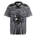 Penrith Panthers Rugby Rugby Jersey Polynesian Tribal Panther Warrior Black Grey Pattern