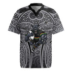 Penrith Panthers Rugby Rugby Jersey Polynesian Tribal Panther Warrior Black Grey Pattern