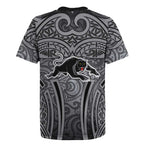 Penrith Panthers Rugby Rugby Jersey Polynesian Tribal Panther Warrior Black Grey Pattern