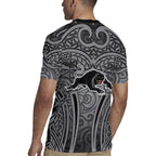 Penrith Panthers Rugby Rugby Jersey Polynesian Tribal Panther Warrior Black Grey Pattern
