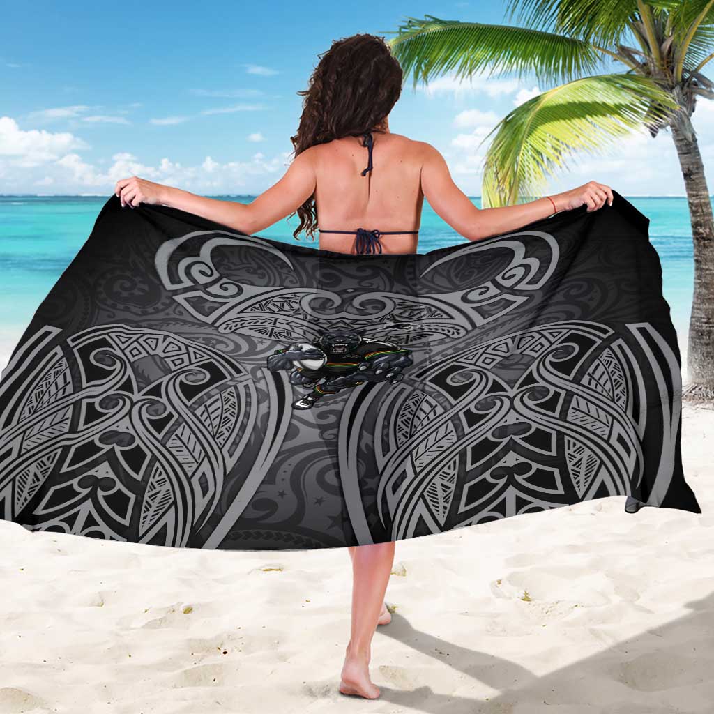 Penrith Panthers Rugby Sarong Polynesian Tribal Panther Warrior Black Grey Pattern