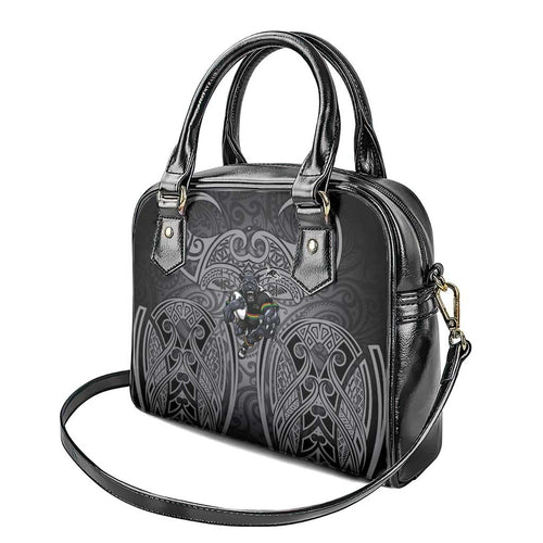 Penrith Panthers Rugby Shoulder Handbag Polynesian Tribal Panther Warrior Black Grey Pattern
