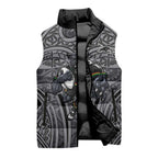 Penrith Panthers Rugby Sleeveless Puffer Jacket Polynesian Tribal Panther Warrior Black Grey Pattern