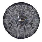 Penrith Panthers Rugby Spare Tire Cover Polynesian Tribal Panther Warrior Black Grey Pattern