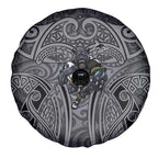 Penrith Panthers Rugby Spare Tire Cover Polynesian Tribal Panther Warrior Black Grey Pattern