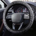 Penrith Panthers Rugby Steering Wheel Cover Polynesian Tribal Panther Warrior Black Grey Pattern