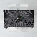 Penrith Panthers Rugby Tablecloth Polynesian Tribal Panther Warrior Black Grey Pattern