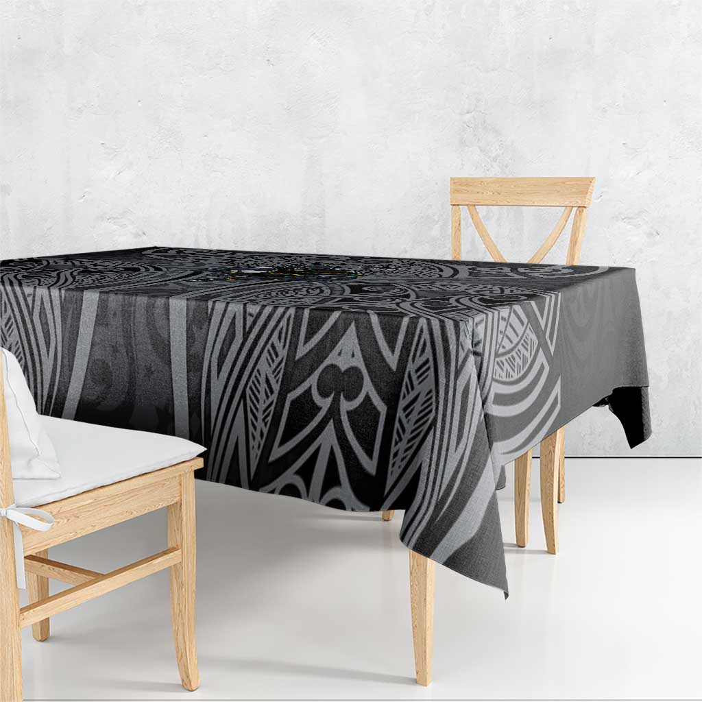 Penrith Panthers Rugby Tablecloth Polynesian Tribal Panther Warrior Black Grey Pattern