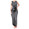 Penrith Panthers Rugby Tank Maxi Dress Polynesian Tribal Panther Warrior Black Grey Pattern