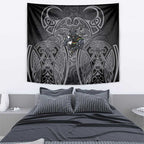 Penrith Panthers Rugby Tapestry Polynesian Tribal Panther Warrior Black Grey Pattern