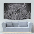 Penrith Panthers Rugby Tapestry Polynesian Tribal Panther Warrior Black Grey Pattern